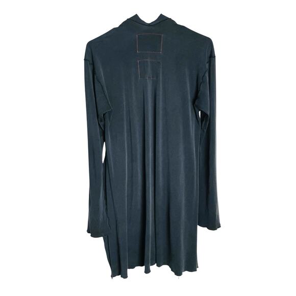 Burning Torch Silk Blend Cardigan Womens M Faded Black Cascade Front Embroidered - Picture 2 of 12